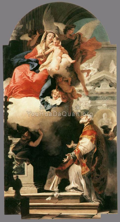 The Virgin Appearing to St Philip Neri - 乔瓦尼·巴蒂斯塔·提埃波罗